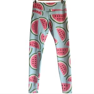 Flexi Lexi Vibrant Watermelon Pattern Leggings in‎ Mint Green size M